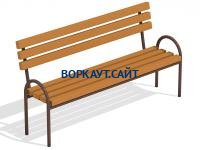 Парковая лавочка со спинкой МАФ 1605 в Липецке