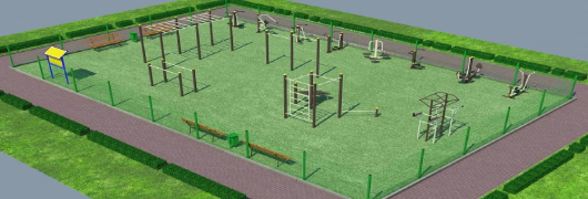 Проект спортивной воркаут площадки с уличными тренажерами в Липецке