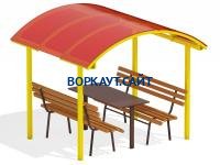 Стол и лавки под навесом МАФ 4005 в Липецке