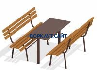 Дачный комплект из 2 лавочек и стола МАФ 1620 в Липецке