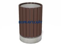 Урна деревянная круглая с бетонным основанием МАФ 1632 в Липецке