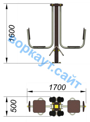 Уличный тренажер "Жим ногами горизонтальный " УТ 003 в Липецке