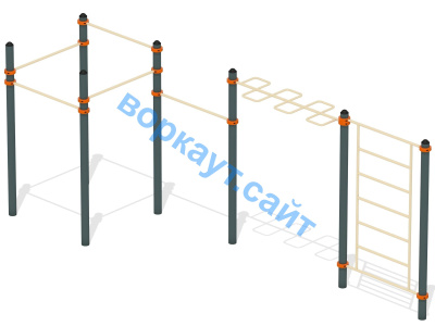 Воркаут турники с шведской стенкой и рукоходом  ВС-21 в Липецке