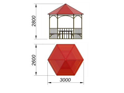 Беседка со столом и лавками МАФ 4121 в Липецке