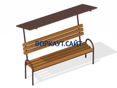 Лавочка под навесом МАФ 1607 в Липецке