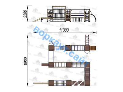 Детский спортивный комплекс Полоса препятствий ДСК 3116 в Липецке