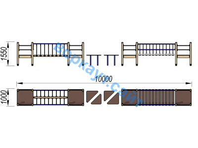 Детский спортивный комплекс Двойной мостик ДСК 3115 в Липецке