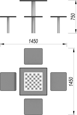Шахматный стол МАФ 3516 в Липецке