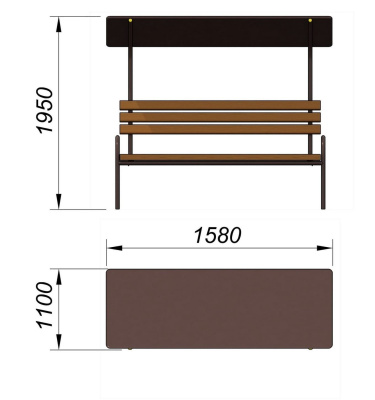 Лавочка под навесом МАФ 1607 в Липецке