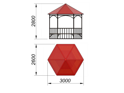 Беседка с лавками и полом МАФ 4122 в Липецке