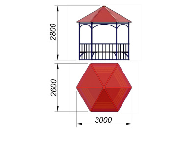 Беседка с лавками МАФ 4120 в Липецке