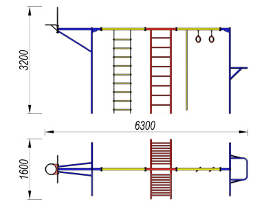 Гимнастический комплекс с баскетбольным щитом МАФ 3001 в Липецке Гимнастический комплекс с баскетбольным щитом МАФ 3001 в Липецке